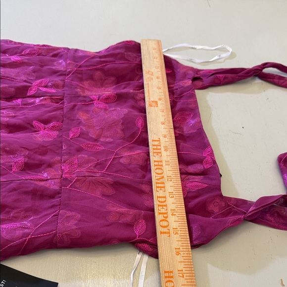 Lulus No One Prettier Magenta Floral Embroidered Tie-strap Mini Dress Size M - Picture 6 of 8